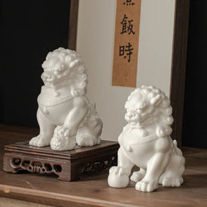 White Ceramic Lion Souvenir