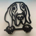 Minimalist Metal Dog and Cat Sculpture